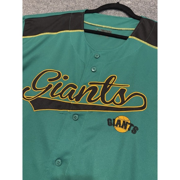 Vintage SF Giants Green Alternate Jersey True Fan Y2K MLB Button-Up Men's 2XL - Picture 2 of 13